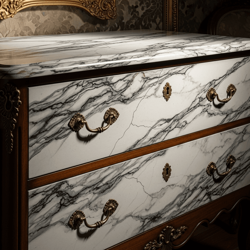 Ådringsmålning på möbel